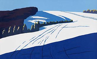 Wolfram Scheffel, Blick ins Schneetal bei St. MaIrgen, 2022, OelLw, 80 x 130 cm